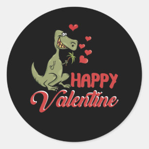 T-Rex Love Valentine's Day Gift Dino Classic Round Sticker