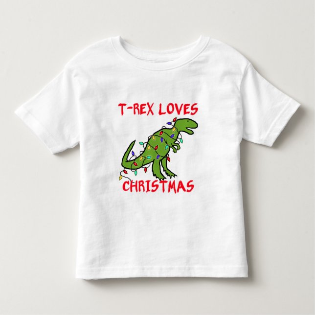 T-Rex Loves Christmas Toddler T-Shirt (Front)