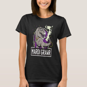 T Rex Mardi Grawr Funny Mardi Gras T Rex Smoking C T-Shirt