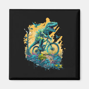 T-rex Mountain Bike Cycling Trail Biking Tyrannosa Magnet