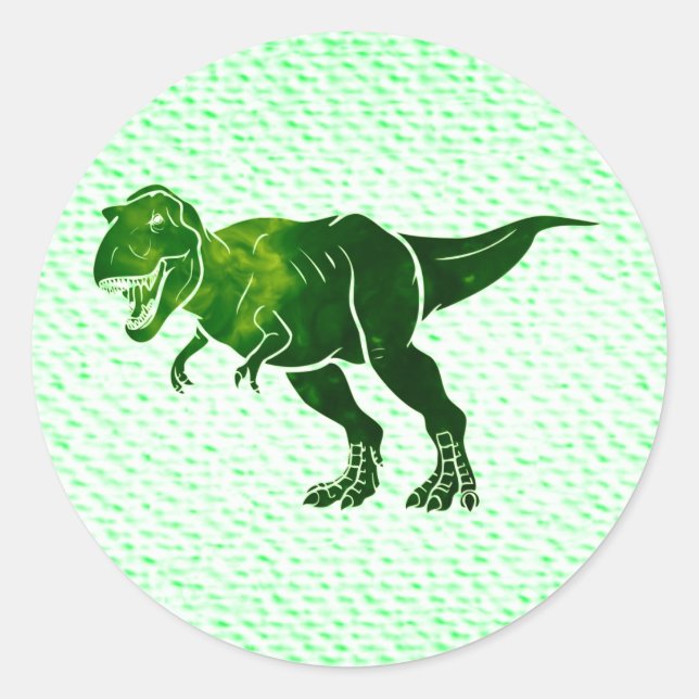 T-Rex on Textured Look Classic Round Sticker (Front)