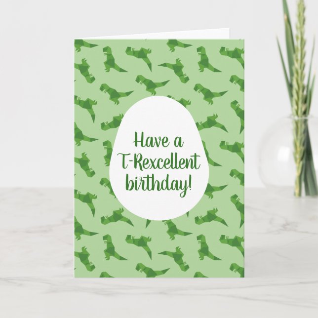 T-Rex Origami Card (Front)
