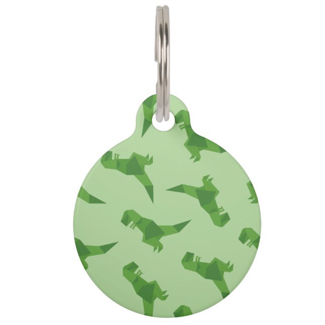 T-Rex Origami Pet Tag (Front)