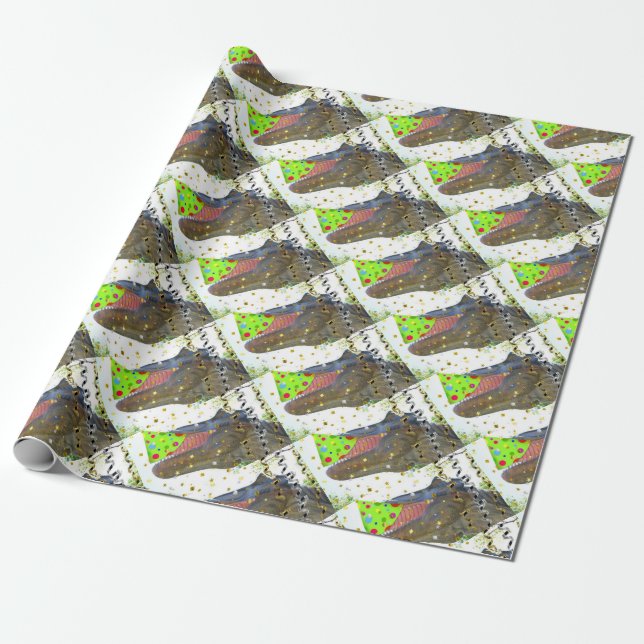 T-Rex Party Animal Wrapping Paper (Unrolled)