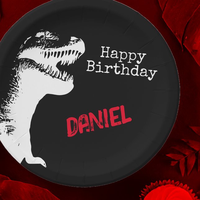 T-rex Personalised Birthday Paper Plate (Creator Uploaded)
