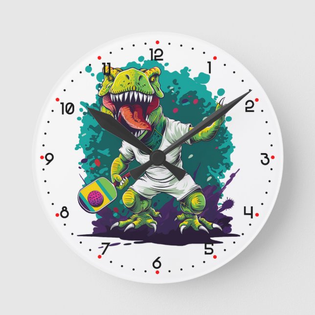 T-Rex  Pickleball  Round Clock (Front)