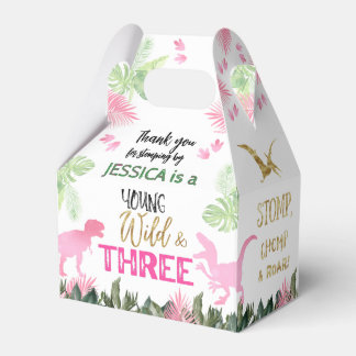 T-Rex Pink Dinosaur Girl Dino Favour Box