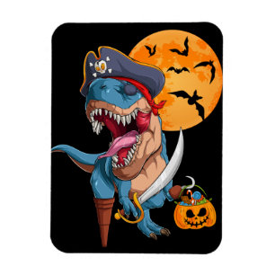 T-Rex Pirate Trick Arrr Treat Halloween Dinosaur Magnet