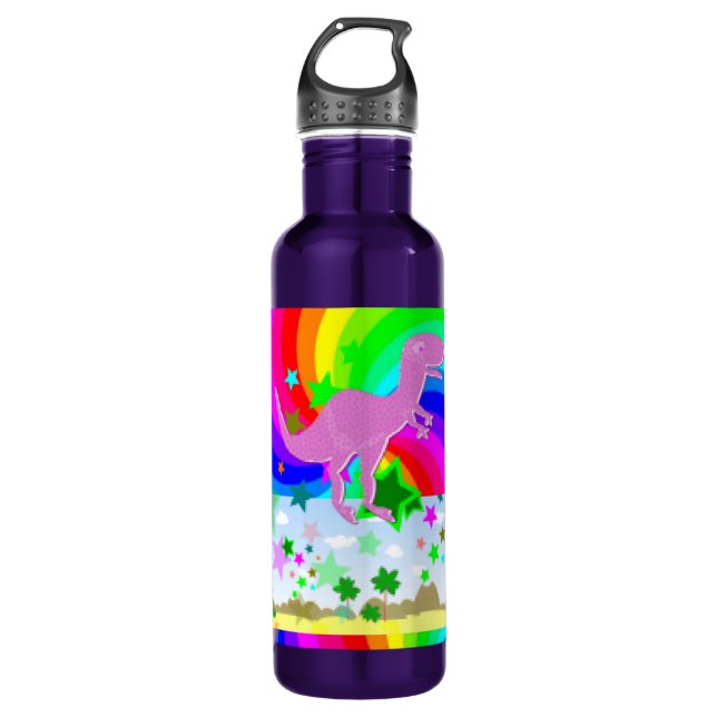T-Rex Pixel Dinosaur 710 Ml Water Bottle (Front)