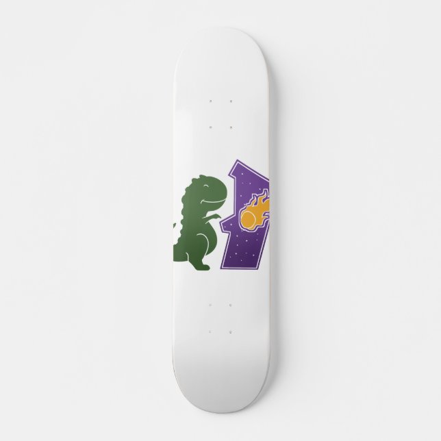T rex playing - Choose background colour Skateboard (Front)