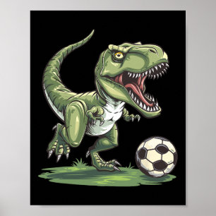 T-rex Playing Soccer Byll, Soccer For Kids Poster