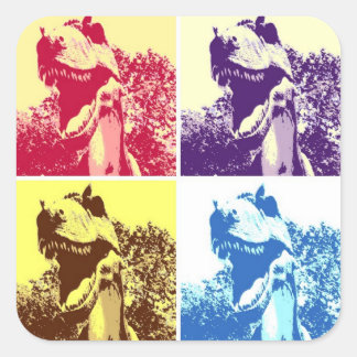 T-Rex Pop Art Square Sticker