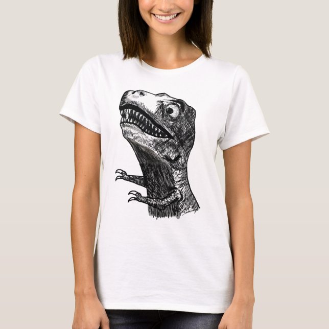 T-Rex Rage Meme - Ladies Fitted T-Shirt (Front)