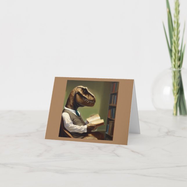 T Rex Reading Card (Front)