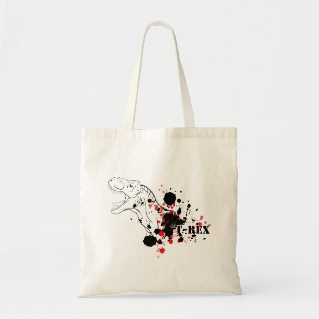 T-Rex (Red and Black) Tote Bag (Front)