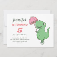 T-rex Ride Unicycle Cute Dinosaur Girls Birthday