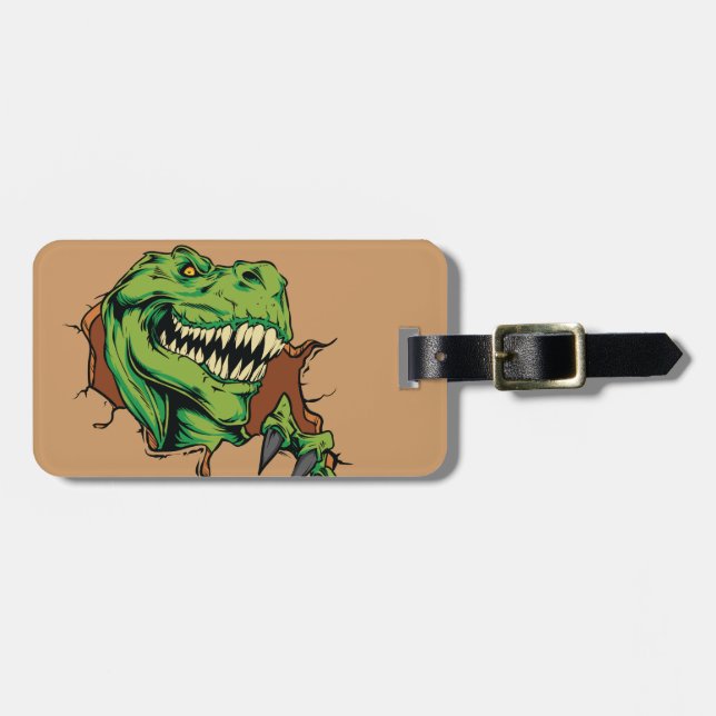T Rex Rips Luggage Tag (Front Horizontal)