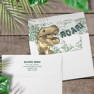 T-Rex Roar Dinosaur Jungle Birthday Party Envelope