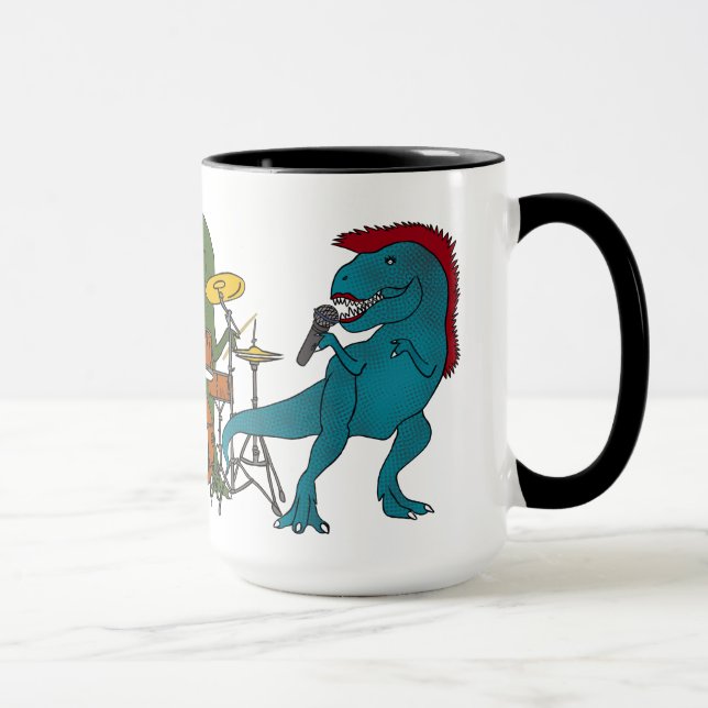 T-Rex Rock Band Coffee Mug (Right)