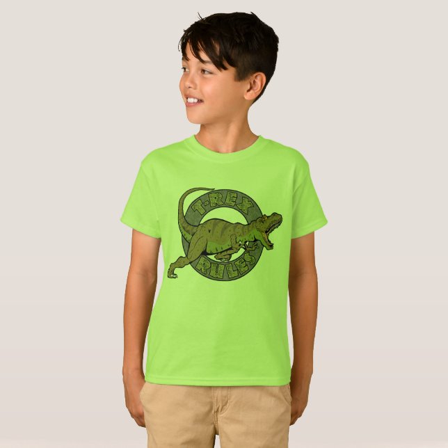 T-Rex Rules Boy's T-shirt (Front Full)