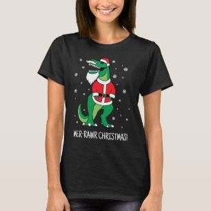 T-Rex Santa Funny Christmas [custom text] T-Shirt