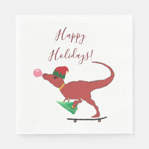 T-rex Santa Napkin