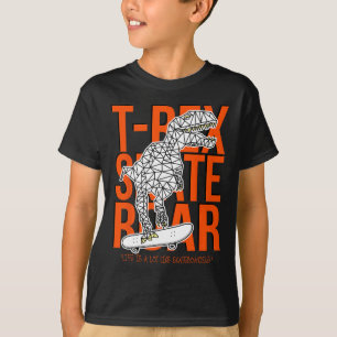 T-rex Skate Roar Funny Sketch Drawing Dinosaur Ska T-Shirt