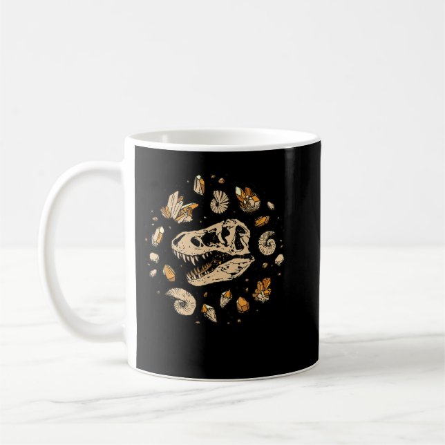 T-Rex Skeleton Dino bones paleontologist Fossil Di Coffee Mug (Left)
