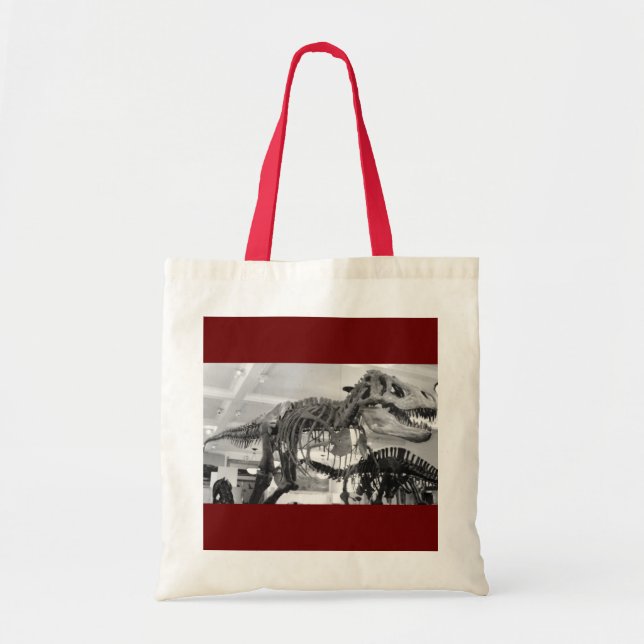 T-Rex Skeleton Pencil Tote Bag (Front)