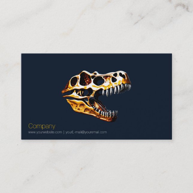T Rex Skull Business Card (Front)