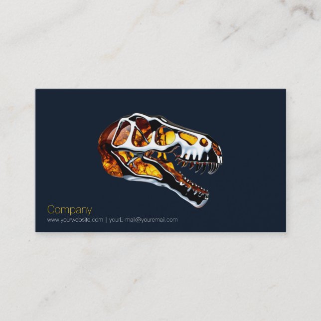 T Rex Skull Business Card (Front)