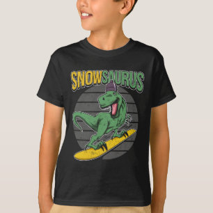 T-rex Snowboarding Dinosaur Snowboard  T-Shirt