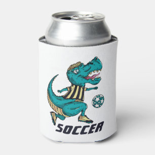 T-Rex Soccer Player Sports Can Cooler