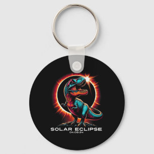 T-rex Solar Eclipse Wears Sungles April 8 2024 Key Ring