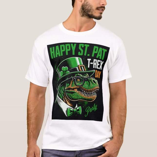 T-rex St Patricks day T-Shirt (Front)