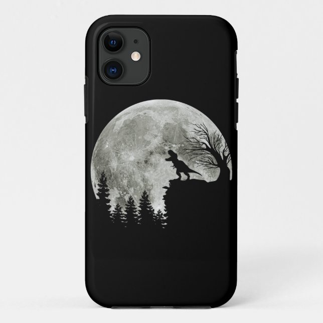  T Rex Standing On Mountain Moonlight Halloween Case-Mate iPhone Case (Back)