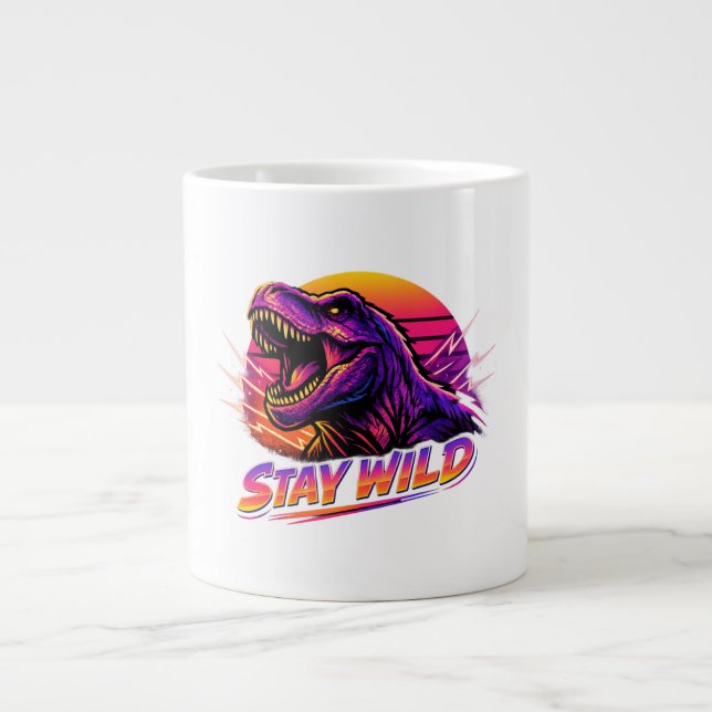 T-Rex Stay Wild Large Coffee Mug (Front)