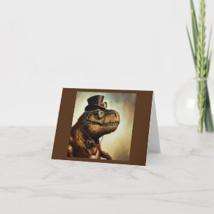 T Rex Steampunk Card