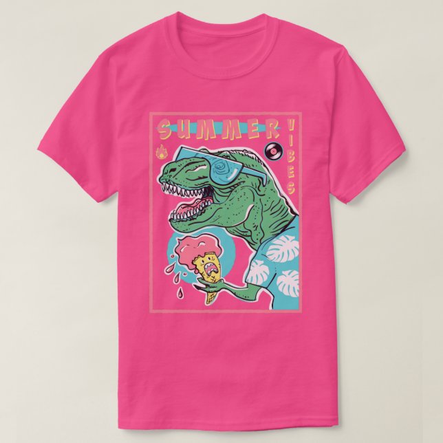 T Rex Summer Vibes T-Shirt (Design Front)