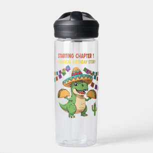 T-Rex Taco Fiesta 1st Birthday   Starting Chapter  Water Bottle