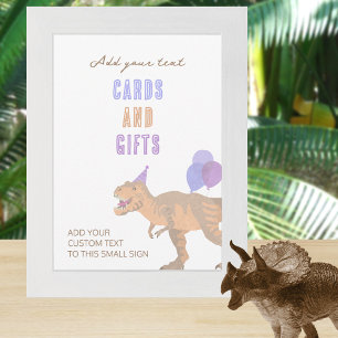 T-Rex Tan Dino 5x7 Portrait Editable Sign Card