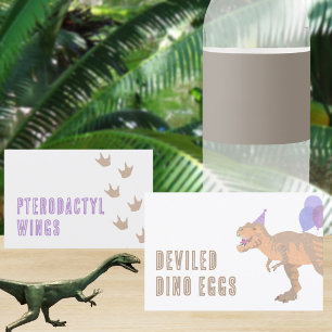 T-Rex Tan DIY Folded Dinosaur Food Tent Cards