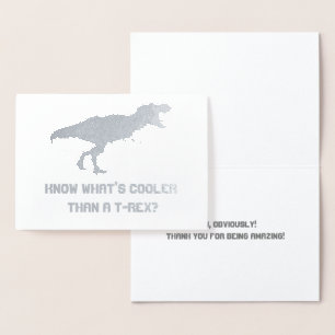 t-rex thank you card, dinosaur card