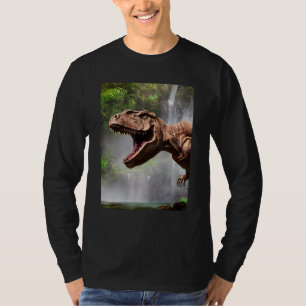 T-Rex The Dinosaur of the Jungle Waterfall T-Shirt