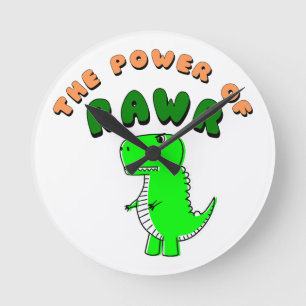 T-Rex The Power Of RAWR Round Clock