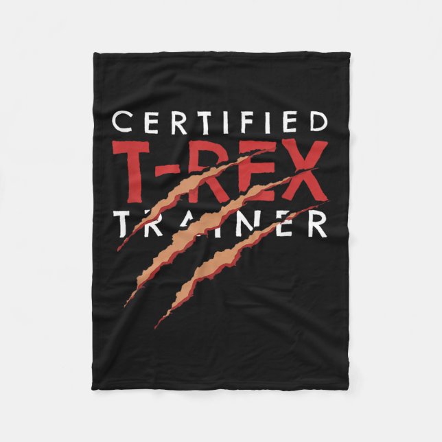 T-rex Trainer Claw Marks Funny Dinosaur  Fleece Blanket (Front)