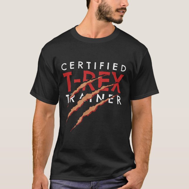T-rex Trainer Claw Marks Funny Dinosaur  T-Shirt (Front)