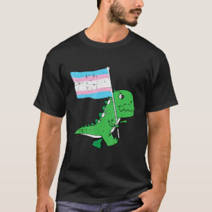 T Rex Trans Gender Pride Flag Funny Dino Saur Lgbt T-Shirt