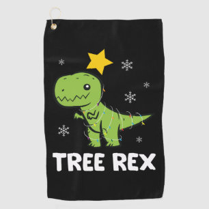 T-Rex - Tree Rex fairy lights star snowflake Golf Towel