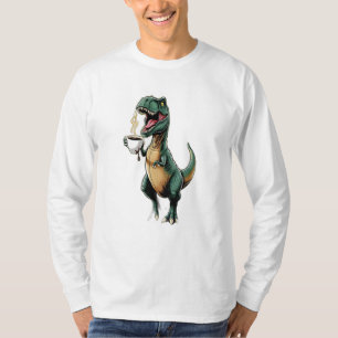 T-Rex trying to grab coffee with tiny arms. T-Shirt